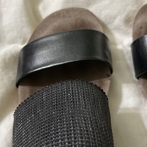 Munro American Riviera Black Shimmer Sandals Size 8M Great Condition - Picture 4 of 10